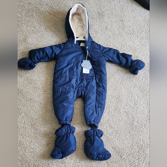 Baby Warm Snowsuit Blue Size 6-9 Months Designed In Portugal Winter lot 4 - Picture 4 of 10